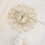 Часы настенные из металла золотые с белым циферблатом Current Time варинант исполнения - 4 | Loft Concept в Омске