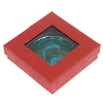 Зеркало карманное складное круглое из натурального камня Малахит с Хризоколлой в подарочной упаковке Silver Stone Mirrors варинант исполнения - 4 | Loft Concept в Омске