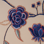 Обои с вышивкой ручной работы Flora Catherine colourway on Liso Pearl wool sateen варинант исполнения - 5 | Loft Concept в Омске