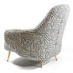 Кресло мягкое с принтом на золотистых ножках Onlooker варинант исполнения - 4 | Loft Concept в Омске