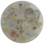 Круглый поднос из эпоксидной смолы с цветами белый Epoxy Resin Flowers Tray White варинант исполнения - 1 | Loft Concept в Омске