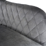 Барный стул со спинкой и подлокотниками на 4-х деревянных ножках Douglas Rhombus Серый Велюр варинант исполнения - 4 | Loft Concept в Омске