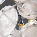 Люстра из белых стеклянных дисков на серебрянном каркасе White Glowing Reflectors варинант исполнения - 6 | Loft Concept в Омске