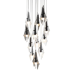 Люстра каскадная с 12-ю рельефными прозрачными плафонами Glass Pod  варинант исполнения - 1 | Loft Concept в Омске