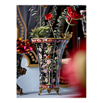 Ваза из фарфора черная с цветочной росписью и бронзовой стрекозой Spring Garden варинант исполнения - 5 | Loft Concept в Омске