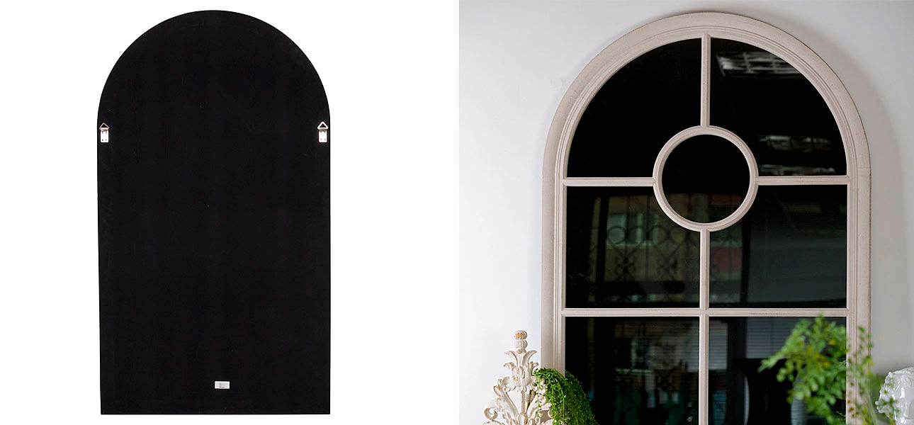 Зеркало настенное в деревянной рамке в виде окна White London - Loft-Concept в Омске