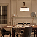 Люстра подвесная с двойным круглым плафоном из органзы и матового стекла Kichler варинант исполнения - 12 | Loft Concept в Омске