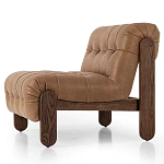 Кресло с деревянным каркасом и обивкой из кожи Medieval Furniture варинант исполнения - 1 | Loft Concept в Омске