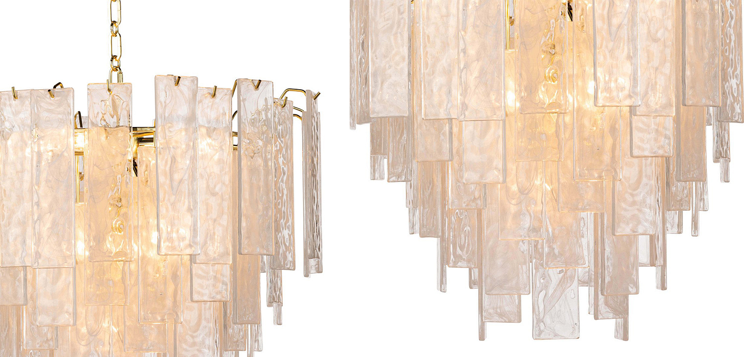 Люстра Textured Glass Chandelier Rectangular Pendants Люстра Textured Glass Chandelier Rectangular Pendants - Loft-Concept в Омске