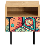 Прикроватная тумба с изображением на ящике Elise Nightstand варинант исполнения - 17 | Loft Concept в Омске