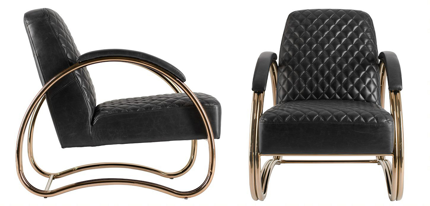 Кресло Hodges Armchair black leather Кресло Hodges Armchair black leather - Loft-Concept в Омске