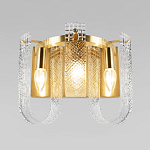 Бра с металлическим основанием золотого цвета и хрустальными подвесками Textured Glass варинант исполнения - 2 | Loft Concept в Омске