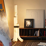 Торшер геометрический с тремя мраморными плафонами Marble Tripod варинант исполнения - 8 | Loft Concept в Омске