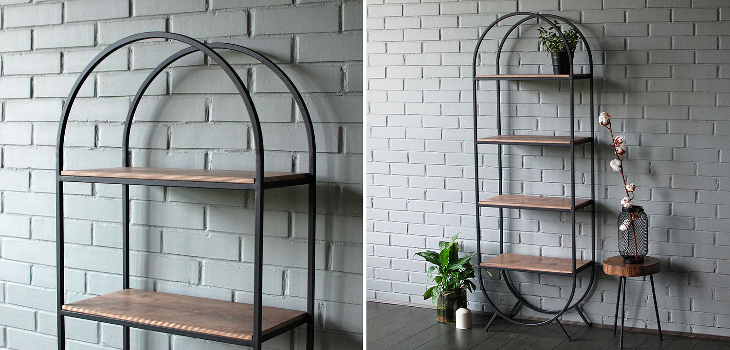 Стеллаж Lugo Industrial Metal Rust Black Rack Стеллаж Lugo Industrial Metal Rust Black Rack - Loft-Concept в Омске