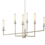 Люстра с 6-ю белыми матовыми плафонами из стекла в форме цилиндра Longitude варинант исполнения - 3 | Loft Concept в Омске