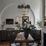 Бра с металлическим основанием бронзового цвета и 2-мя черными конусовидными абажурами Dignity варинант исполнения - 5 | Loft Concept в Омске