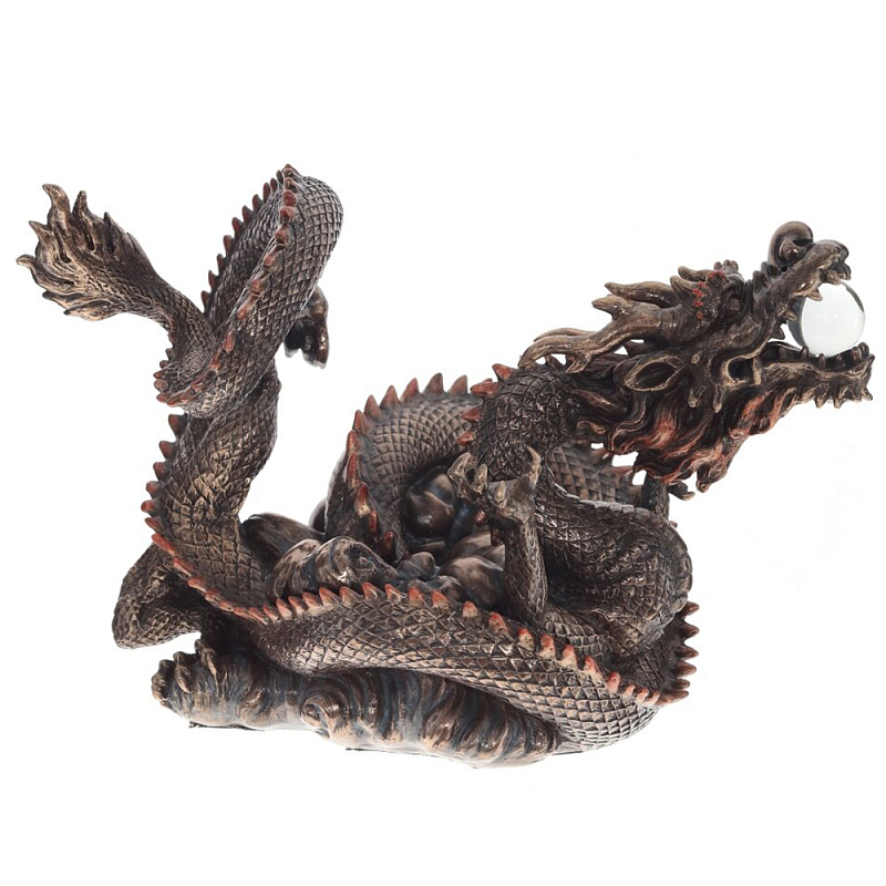 Декоративная статуэтка Дракон Фуцанлун Fuzanglong Dragon Brown Statuette Коричневый в Омске | Loft Concept 