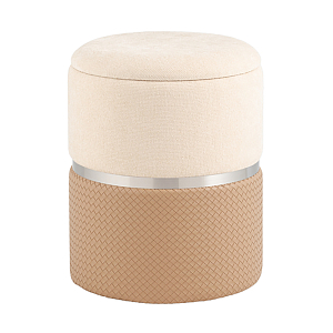 Пуф Mauldine с ящиком бежевый с экокожей