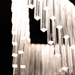 Люстра золотого цвета в форме галочки с каскадом длинных прозрачных трубок Eurofase варинант исполнения - 11 | Loft Concept в Омске