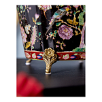 Кашпо из фарфора черная с цветочной росписью и бронзовой стрекозой Spring Garden варинант исполнения - 6 | Loft Concept в Омске