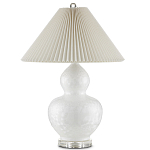 Настольная лампа фарфоровая с плиссированным конусовидным абажуром White Glaze варинант исполнения - 3 | Loft Concept в Омске