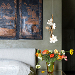 Люстра с белыми цветами на ветвистом каркасе Lure by PELLE варинант исполнения - 3 | Loft Concept в Омске