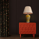 Настольная лампа желтая с изображением белых птиц Flight Among Acacia варинант исполнения - 5 | Loft Concept в Омске