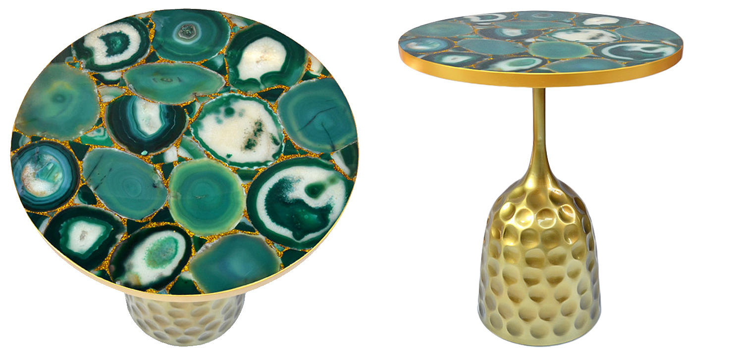 Приставной стол Cluster Surface Green Agate Side Table Приставной стол Cluster Surface Green Agate Side Table - Loft-Concept в Омске