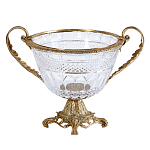 Чаша из прозрачного стекла с ручками и ободком из бронзы Eden Garden варинант исполнения - 1 | Loft Concept в Омске
