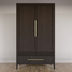 Шкаф платяной Primo с выдвижными ящиками шпон Темный орех варинант исполнения - 2 | Loft Concept в Омске