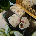 Шкатулка из эпоксидной смолы с цветами белая Epoxy Resin Rectangular Box White варинант исполнения - 5 | Loft Concept в Омске