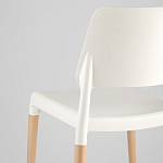 Пластиковый стул на ножках из массива бука Ferret White варинант исполнения - 7 | Loft Concept в Омске