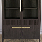 Витрина Primo со стеклянными фасадами и буфетом шпон Темный орех варинант исполнения - 6 | Loft Concept в Омске