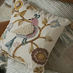 Чехол на подушку с кисточками и вышивкой птиц Ethnic mix Birds Square варинант исполнения - 6 | Loft Concept в Омске