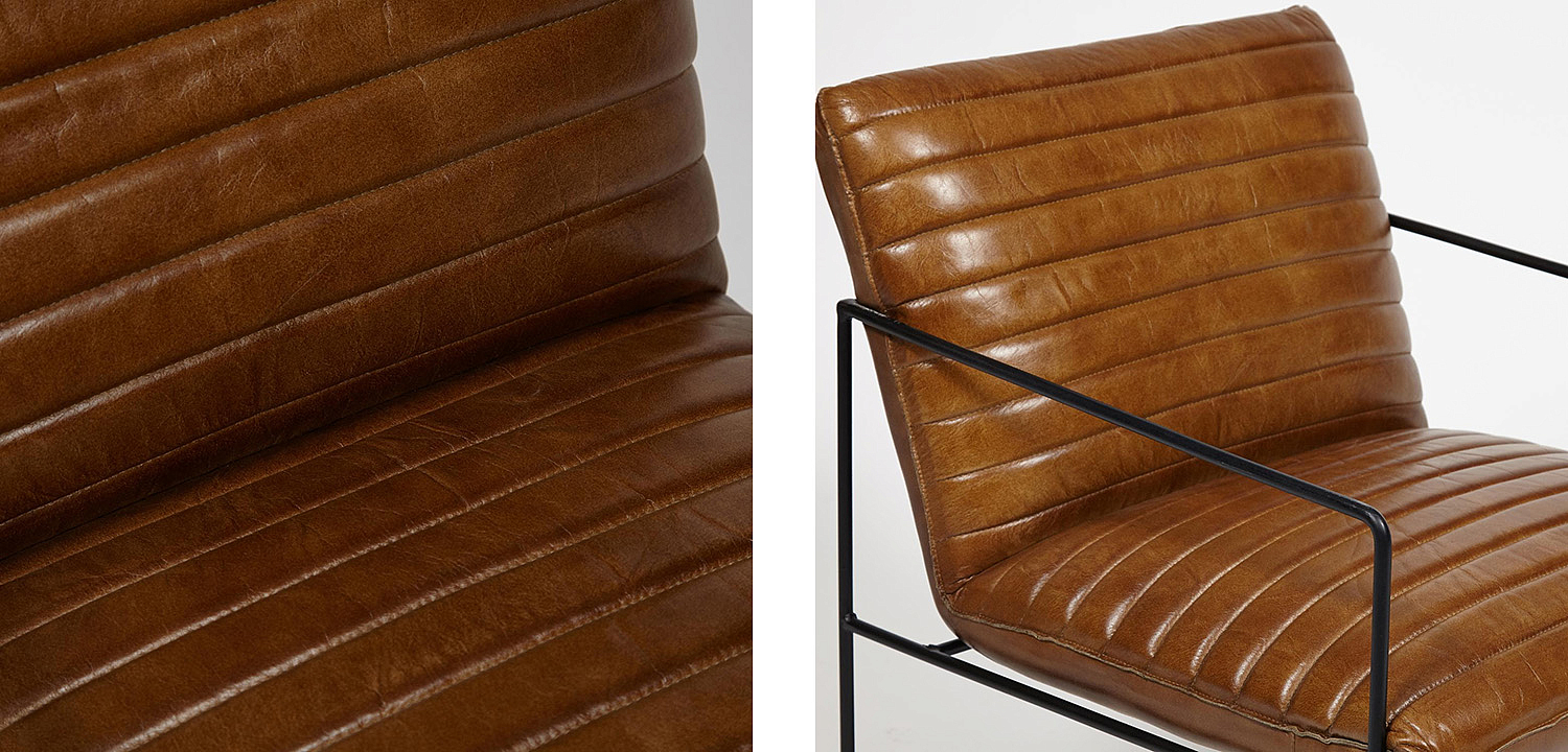 Кресло Industrial Frame buffalo leather armchair Кресло Industrial Frame buffalo leather armchair - Loft-Concept в Омске