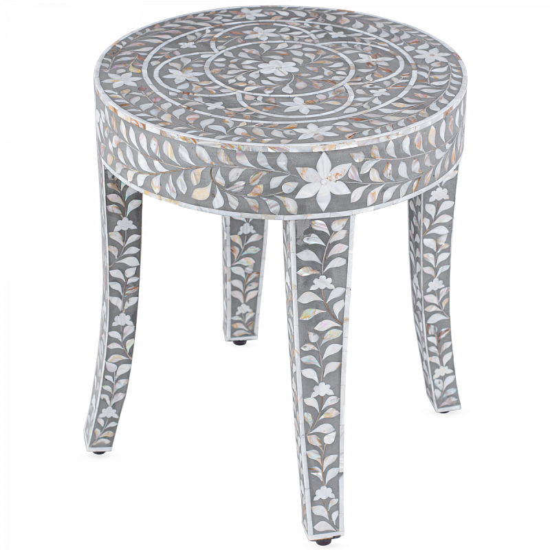 Столик MOTHER OF PERAL INLAY STOOL Серый ivory ( слоновая кость ) Перламутровый Столик MOTHER OF PERAL INLAY STOOL Серый ivory ( слоновая кость ) Перламутровый в Омске | Loft Concept