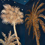 Обои с вышивкой ручной работы Deco Palms Original colourway on velvet варинант исполнения - 3 | Loft Concept в Омске