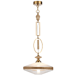 Подвесной светильник с плоским прозрачным плафоном и декоративной вставкой из текстурного камня Tectona  варинант исполнения - 3 | Loft Concept в Омске