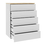 Комод с белым глянцевым фасадом с 5-ю ящиками Grace of Furniture  варинант исполнения - 2 | Loft Concept в Омске