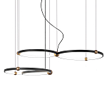 Люстра подвесная светодиодная с 4-мя кольцами черный металл Ring Horizontal варинант исполнения - 1 | Loft Concept в Омске