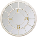 Зеркало настенное в белой металлической раме в виде часов Mirror Tower Clock варинант исполнения - 1 | Loft Concept в Омске