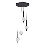 Люстра светодиодная каскадная с 4-мя сферическими стеклянными плафонами Splatter варинант исполнения - 3 | Loft Concept в Омске