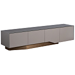 Тумба под телевизор со стеклянной столешницей и с выдвижными ящиками Minimalist Accent варинант исполнения - 1 | Loft Concept в Омске