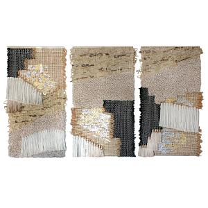 Триптих Геометрический гобелен бежевый Figurative Beige Wall Hangings