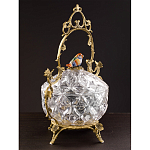 Конфетница с бронзовой ручкой и фарфоровой птичкой на крышке Eden Garden варинант исполнения - 5 | Loft Concept в Омске