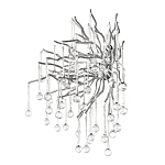 Бра с лучеобразным основанием и подвесками из прозрачного стекла в виде длинных капель Droplet Chandelier варинант исполнения - 11 | Loft Concept в Омске