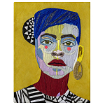 Картина с вышивкой Портрет wall panel People with the yellow ear 1 варинант исполнения - 2 | Loft Concept в Омске