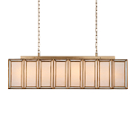 Люстра прямоугольная с каркасом золотого цвета Soft Glow Lamps варинант исполнения - 1 | Loft Concept в Омске