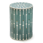 Приставной круглый столик с инкрустацией blue Mandika Bone Inlay  варинант исполнения - 2 | Loft Concept в Омске