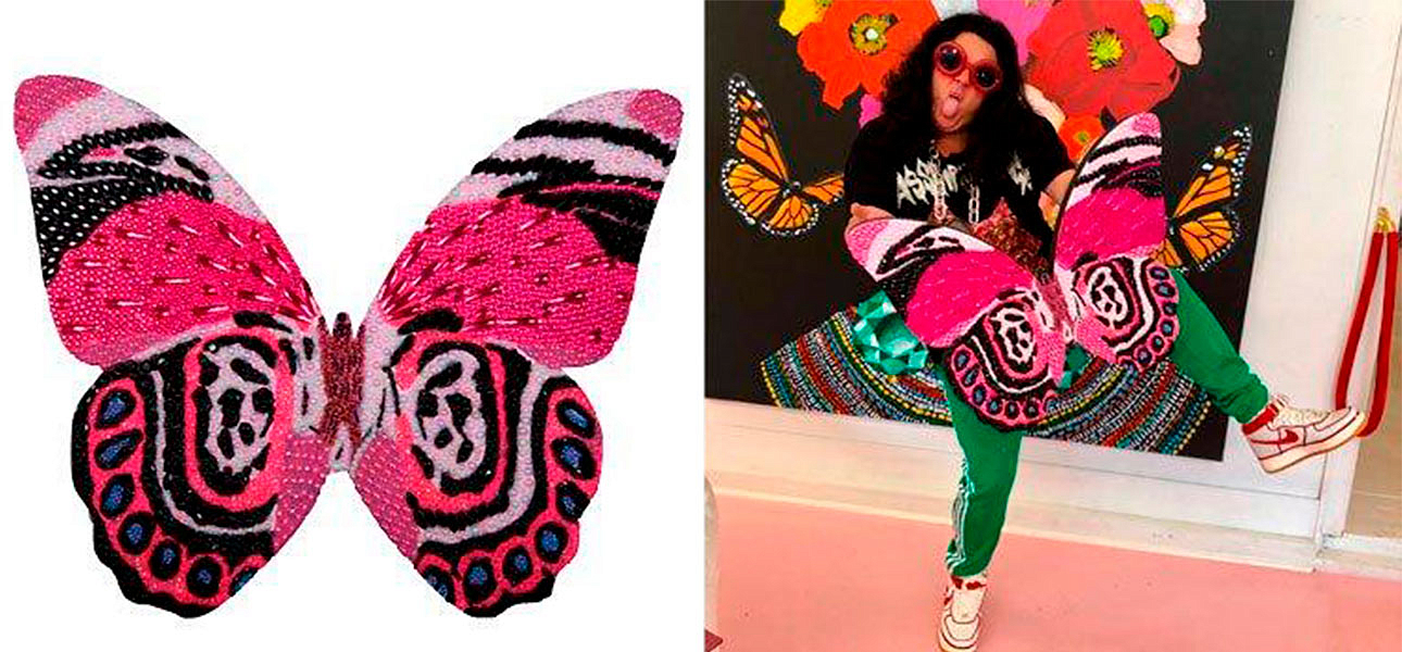 Картина "Pink and Black Mini Butterfly Cut Out" Картина "Pink and Black Mini Butterfly Cut Out" - Loft-Concept в Омске